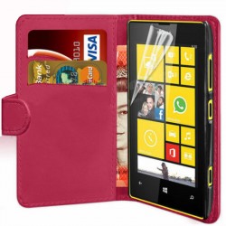 Leather Effect Flip Case Cover & Money Pouch for Nokia Lumia 520