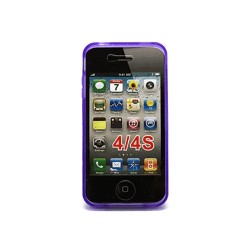 SOFT SILICONE GEL RUBBER CASE FOR IPHONE 4 4S purple pink red