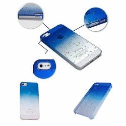 Apple IPhone RainDrop 3D plastic Case TPU Clear Blue Iphone 5 / 5S