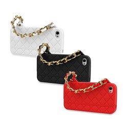 Details about  Fashion Kikkerland Purse Case Silicone Protective iPhone 5/5S/SE with Gold Chain