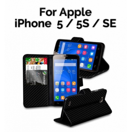 Details about  Luxury Flip Cover Stand Wallet Leather Stand Case For Apple IPhone 5/5S/SE Black